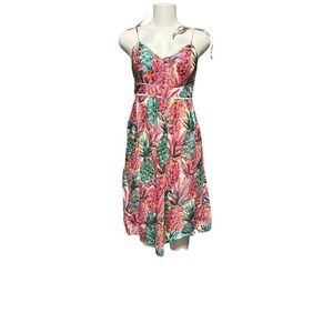 J. Crew Ratti Painted Pineapple Tropical Sun Dress Size 0